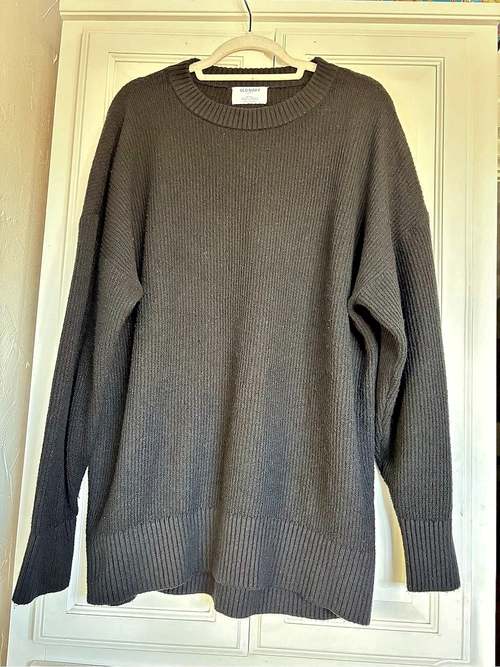 Old Navy SoSoft Rib-Knit Crew-Neck Sweater Gray XL Tall